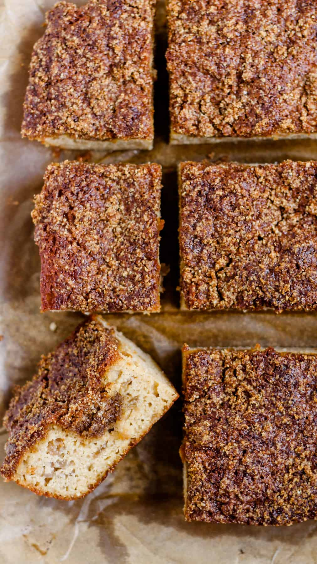 Overhead image of apple cinnamon coffee cake.