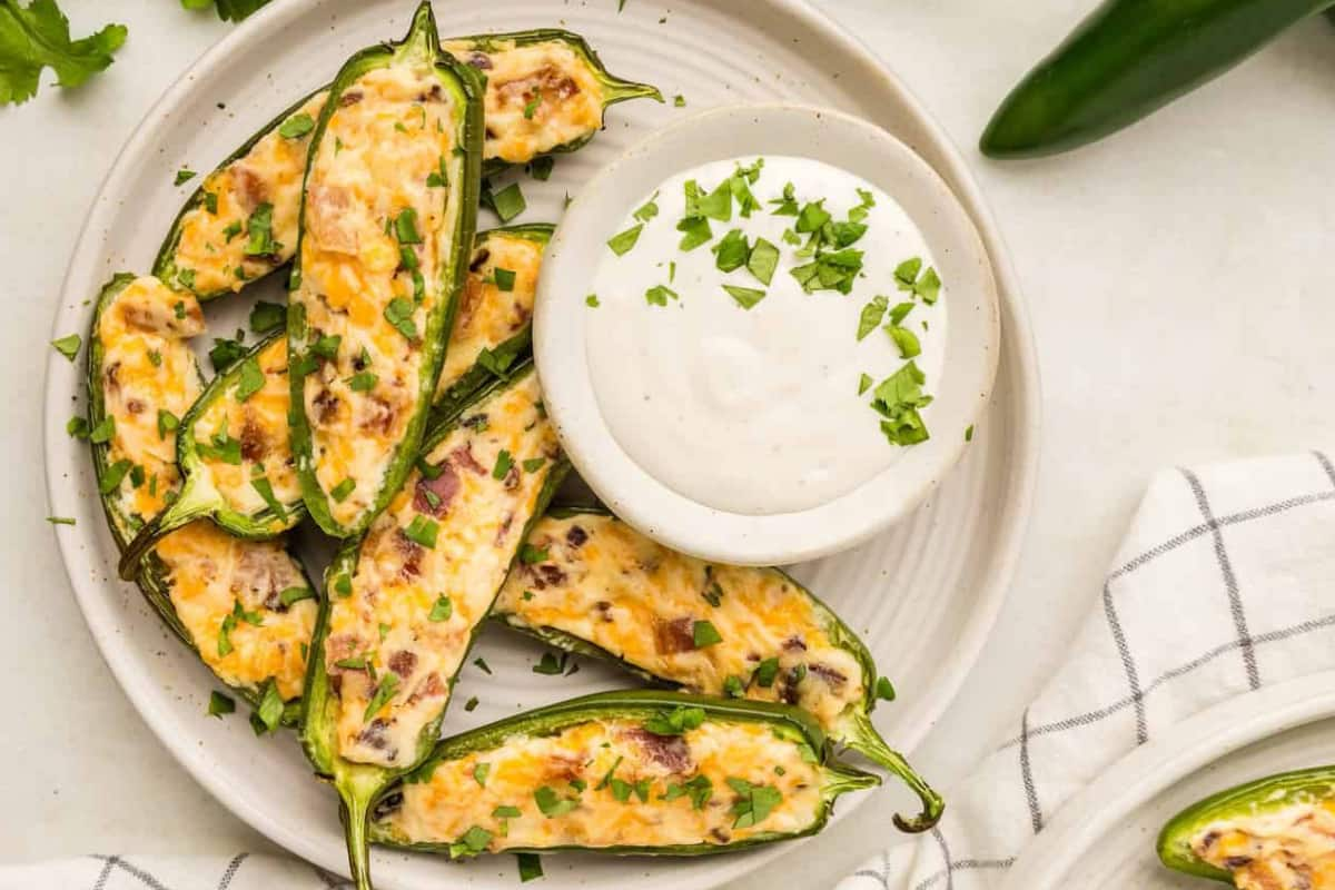 A plate of jalapeno poppers.