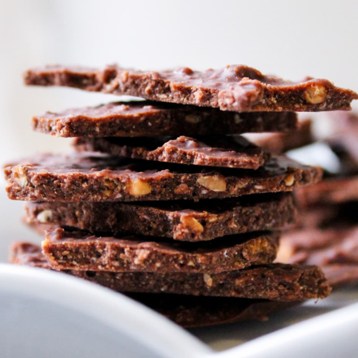 A stack of chocolate bark.