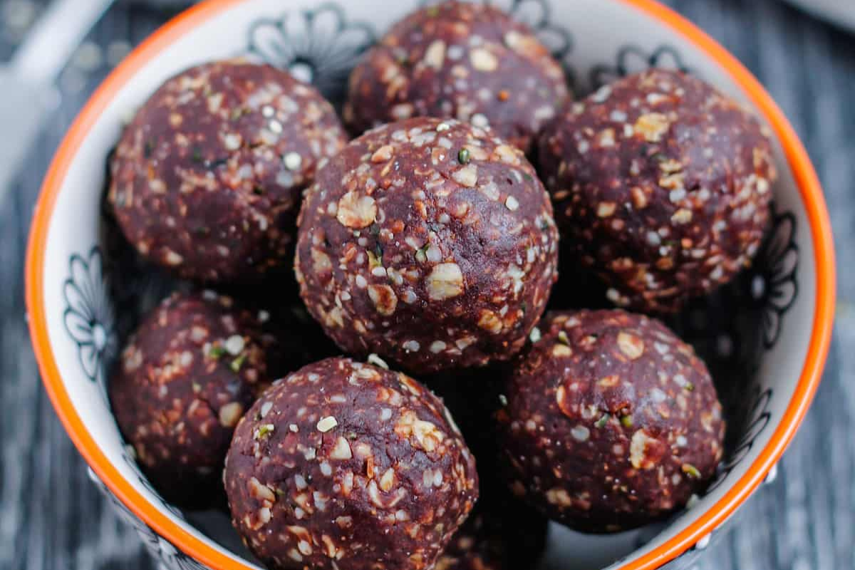 A bowl of energy balls.