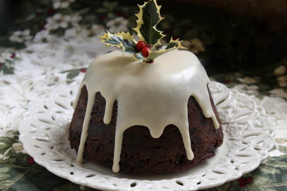 A plate of Christmas pudding.