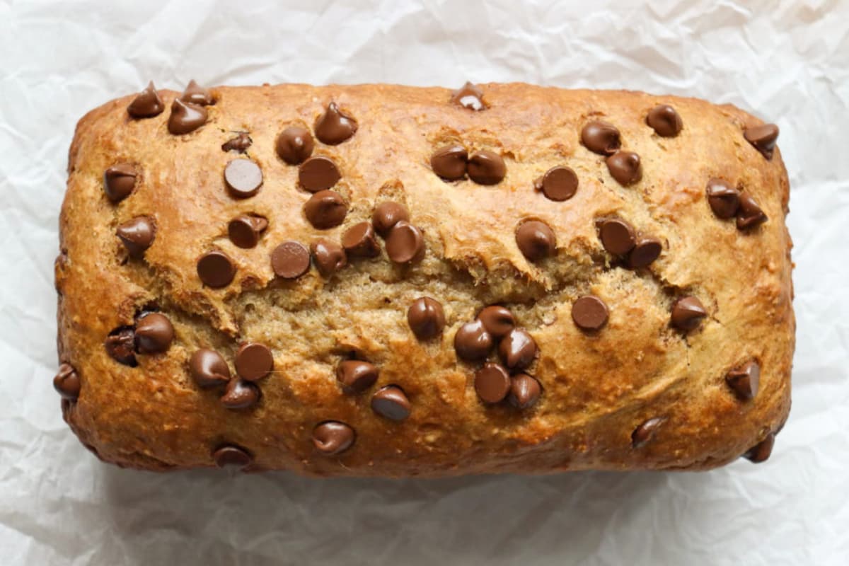 A plate of cottage cheese banana bread.