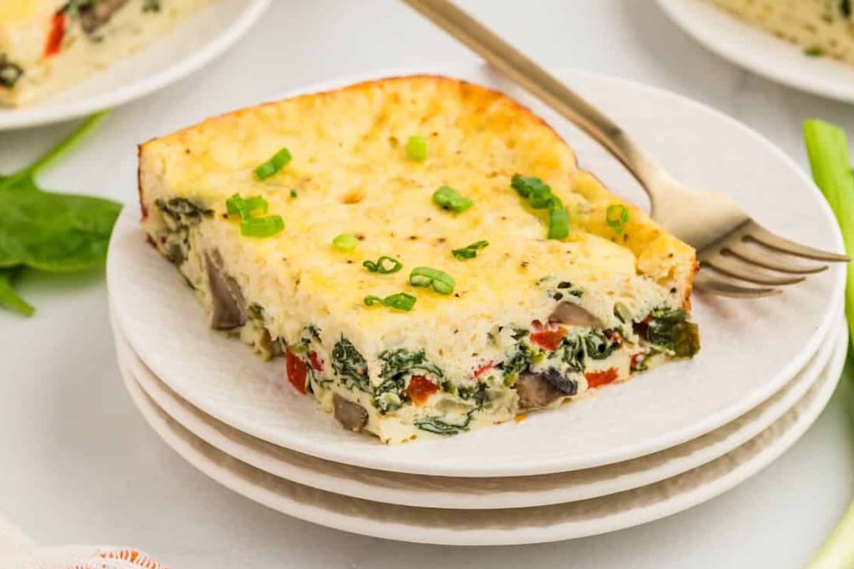 A plate of cottage cheese egg bake.