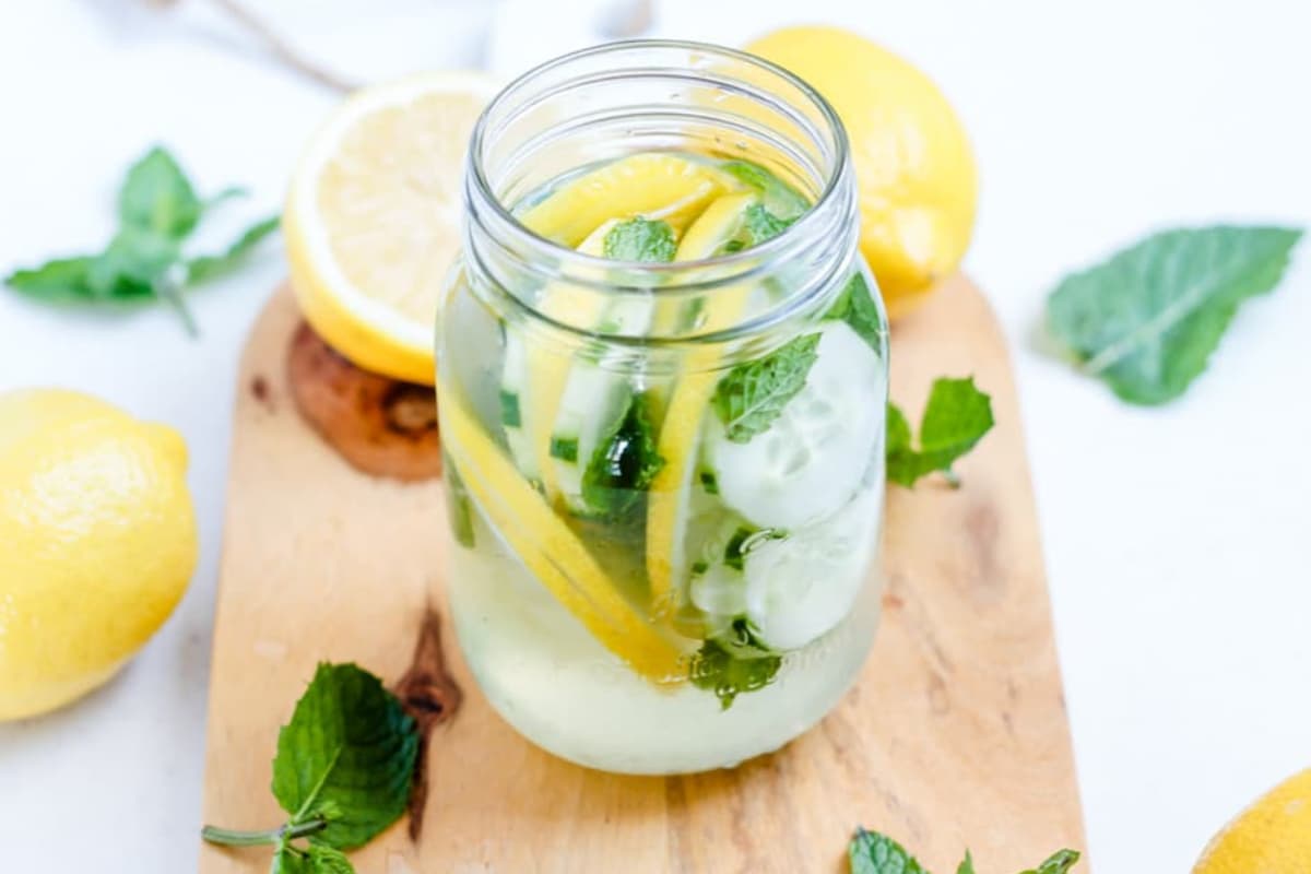 A jar of detox water.