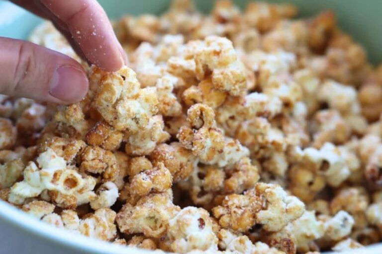 A bowl of maple syrup kettle corn.