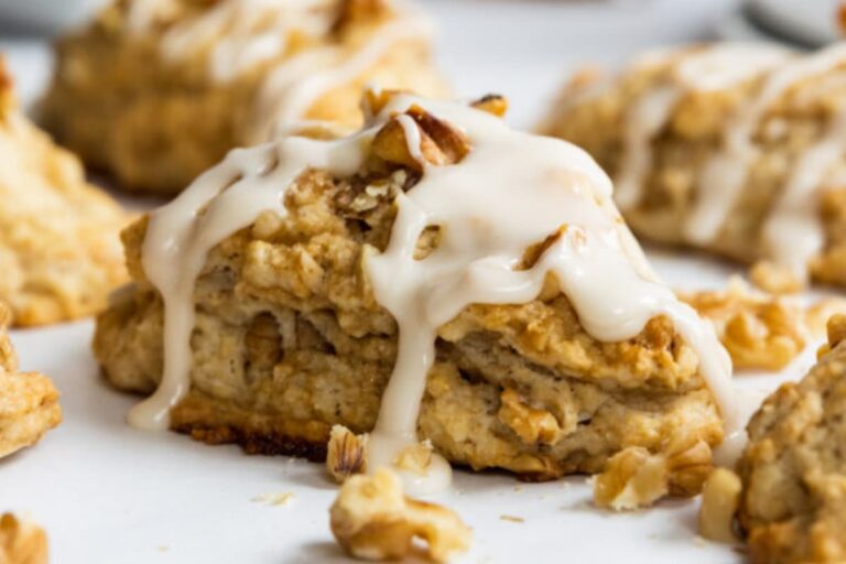 A plate of maple walnut scones.