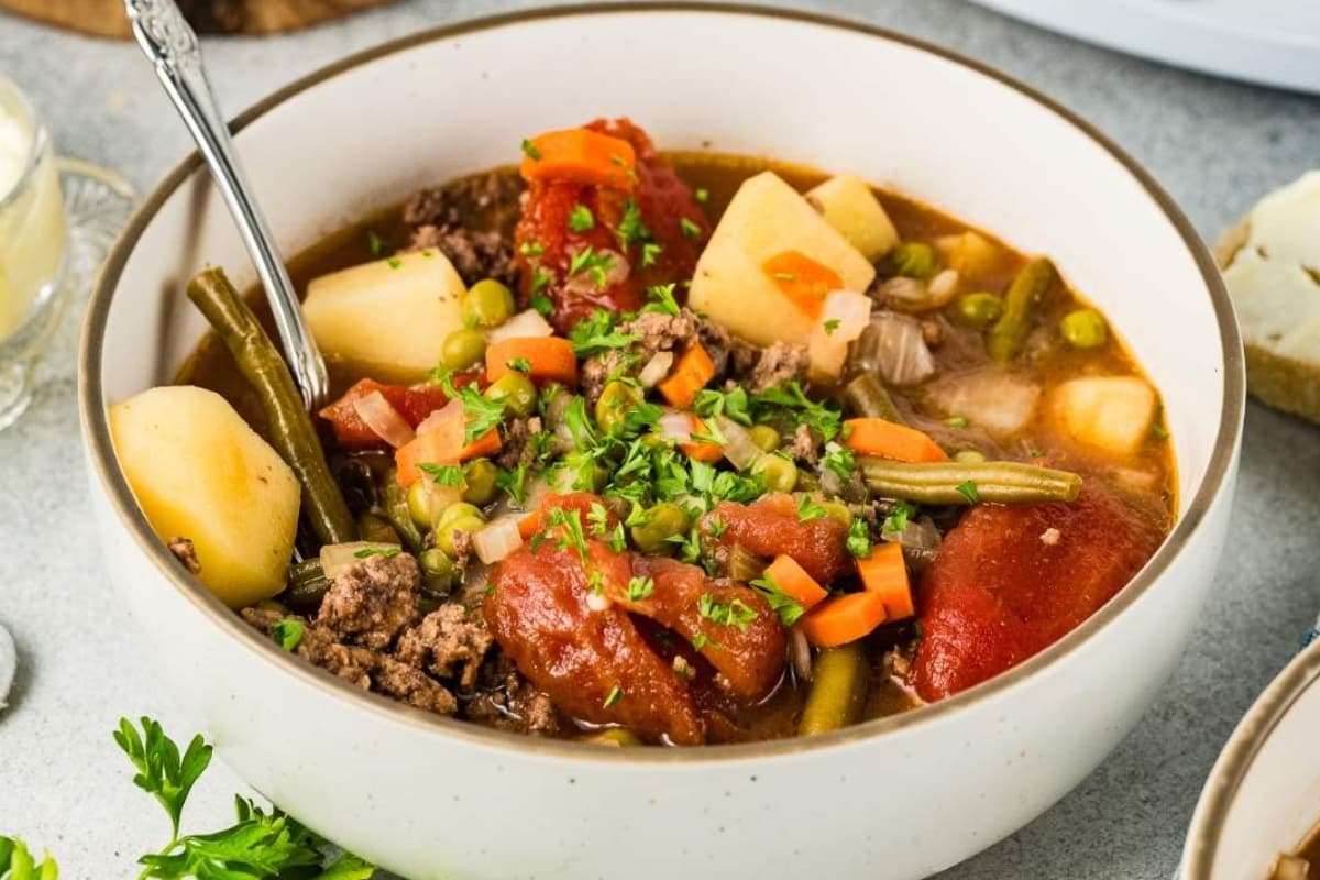 Poor man's stew in a bowl.