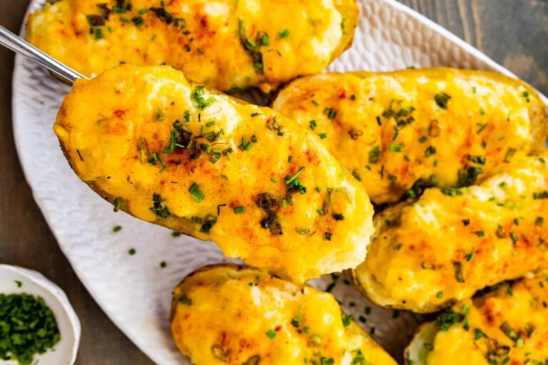 A platter of twice-baked potatoes.