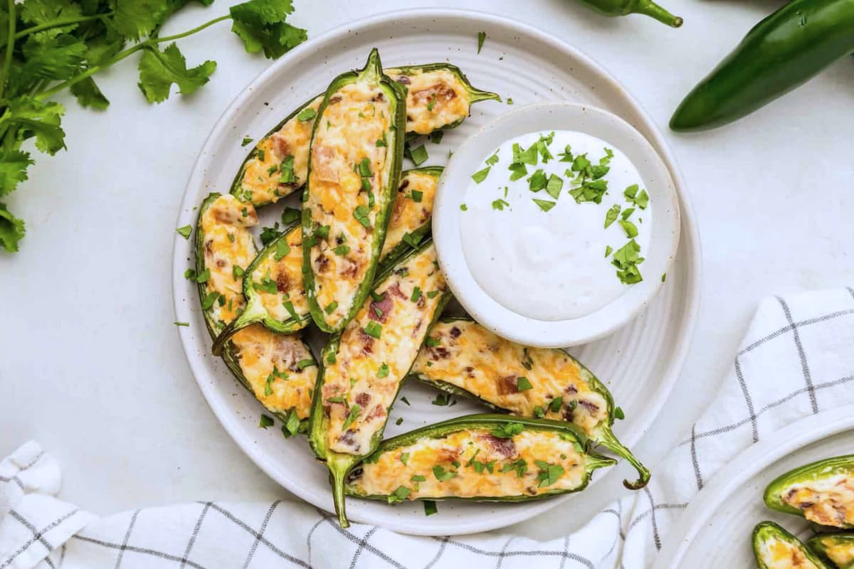 A plate of jalapeno poppers.