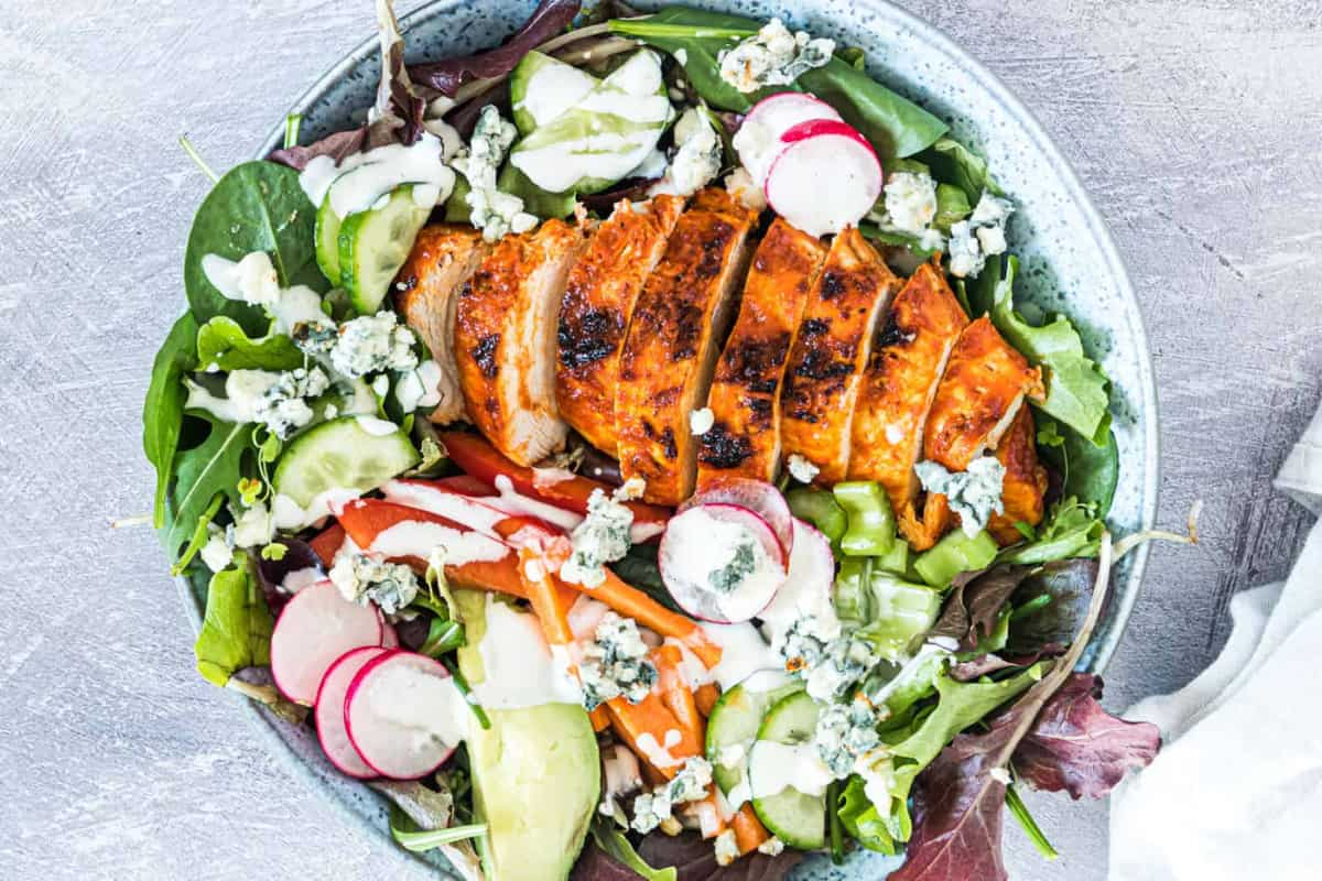 A plate of buffalo chicken salad.