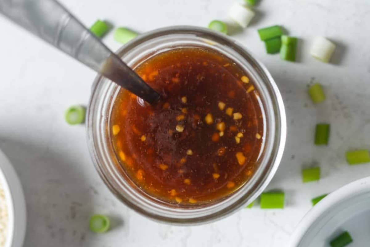 A jar of chinese garlic sauce.