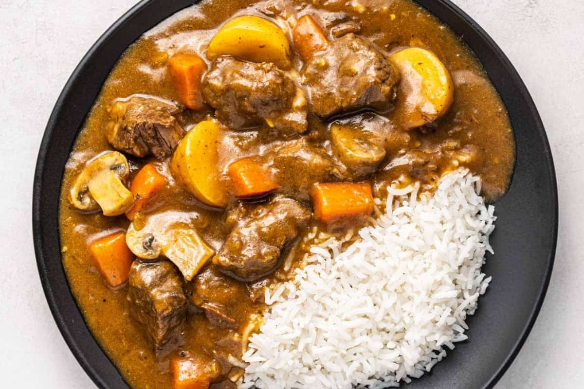 A bowl of instant pot japanese curry.