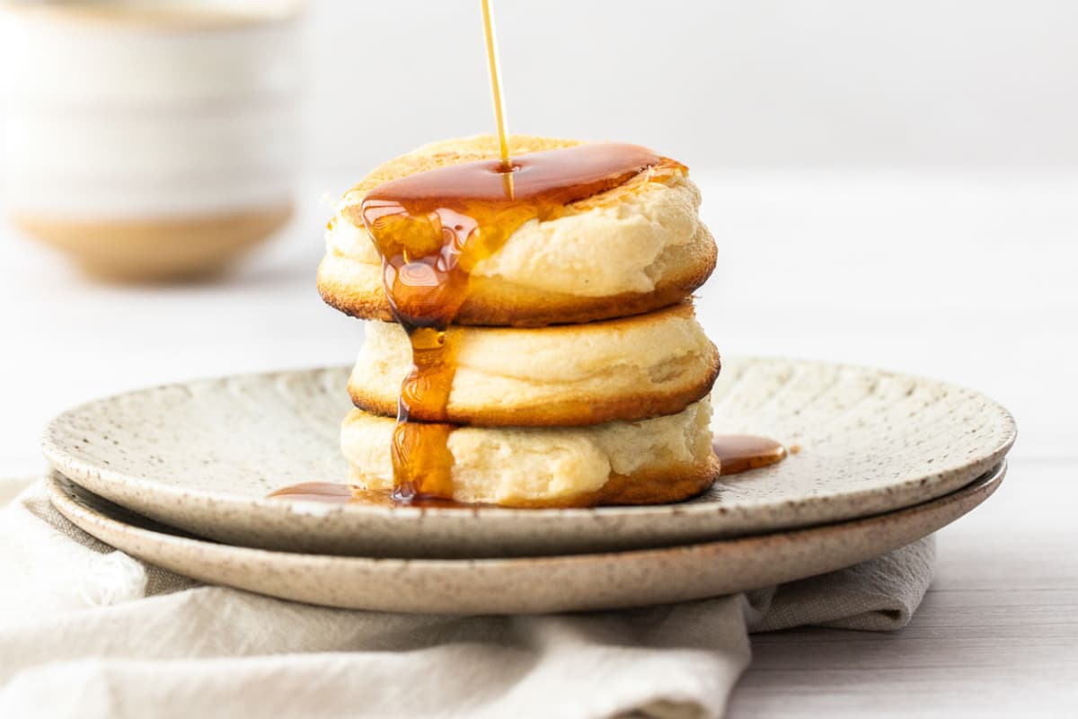 A plate of japanese pancakes.