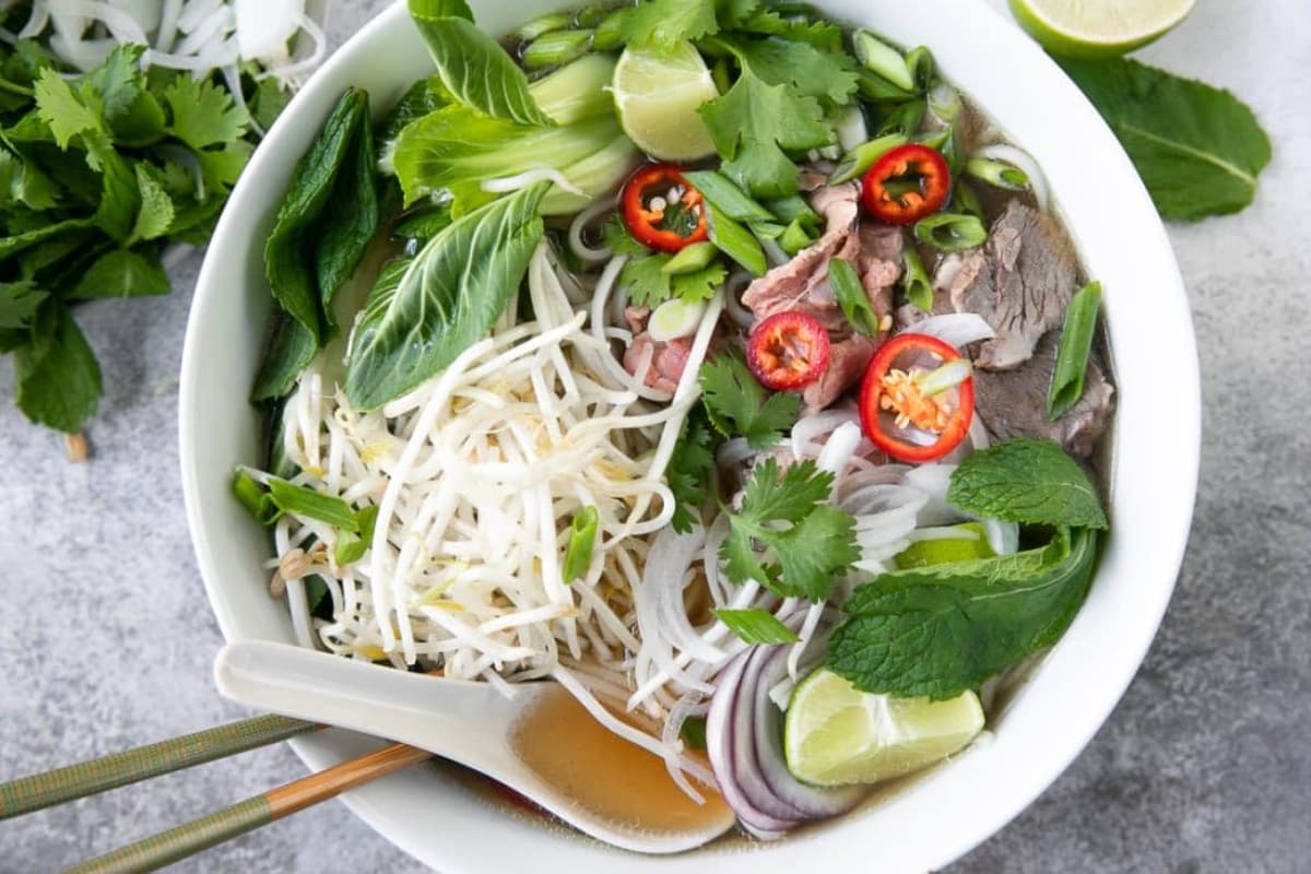 A bowl of pho.