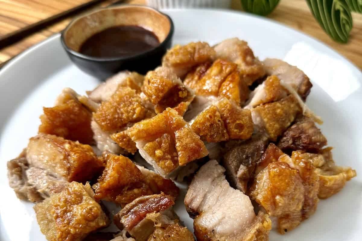 A plate of pork belly.