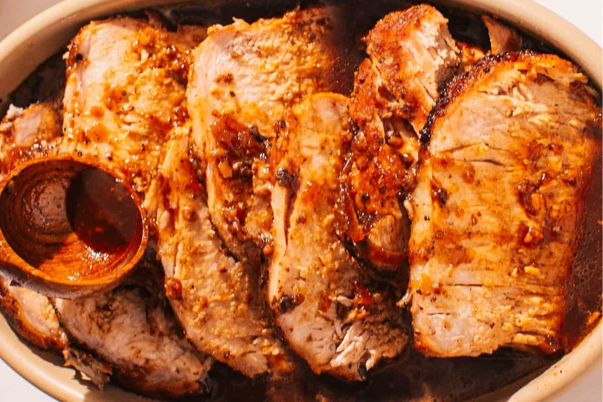 A platter of pork loin.