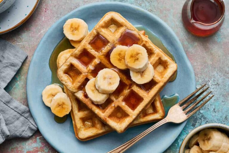 A plate of protein waffles.