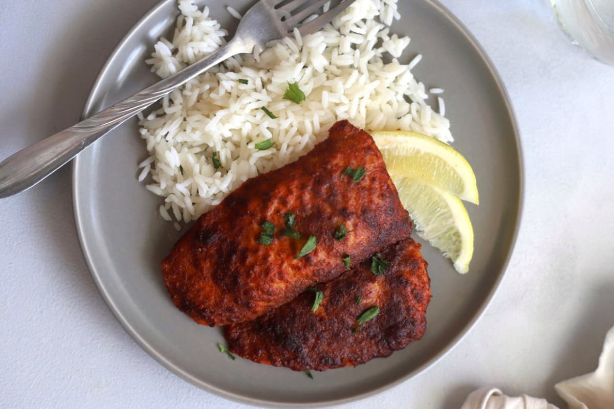 A plate of Tandoori Fish – Oven Baked.