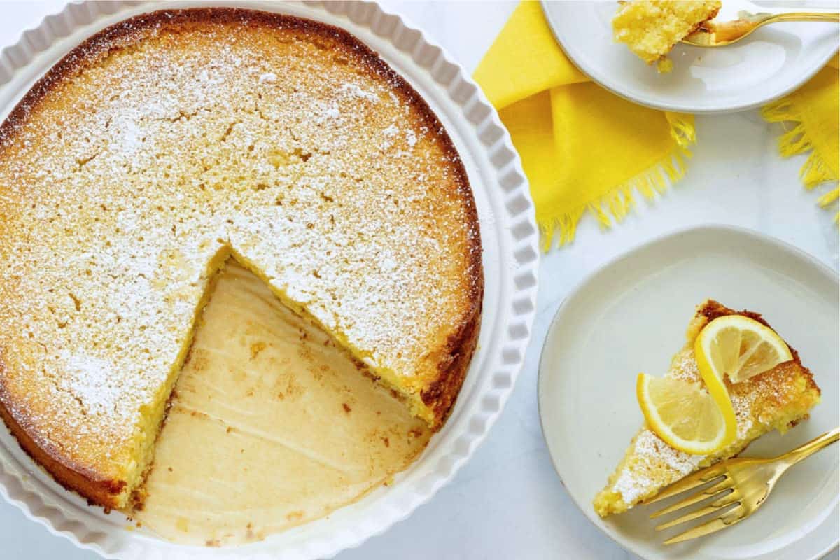 A plate of Lemon Olive Oil Cake.