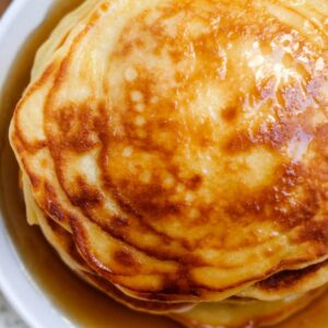 A plate of Greek yogurt pancakes.