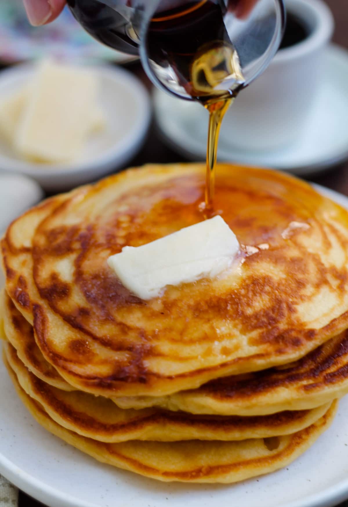 A plate of Greek yogurt pancakes.