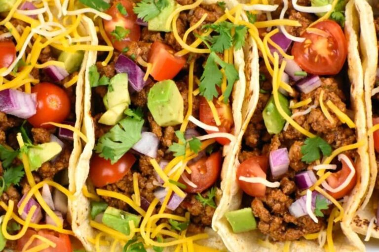 A plate of Ground Turkey Tacos.