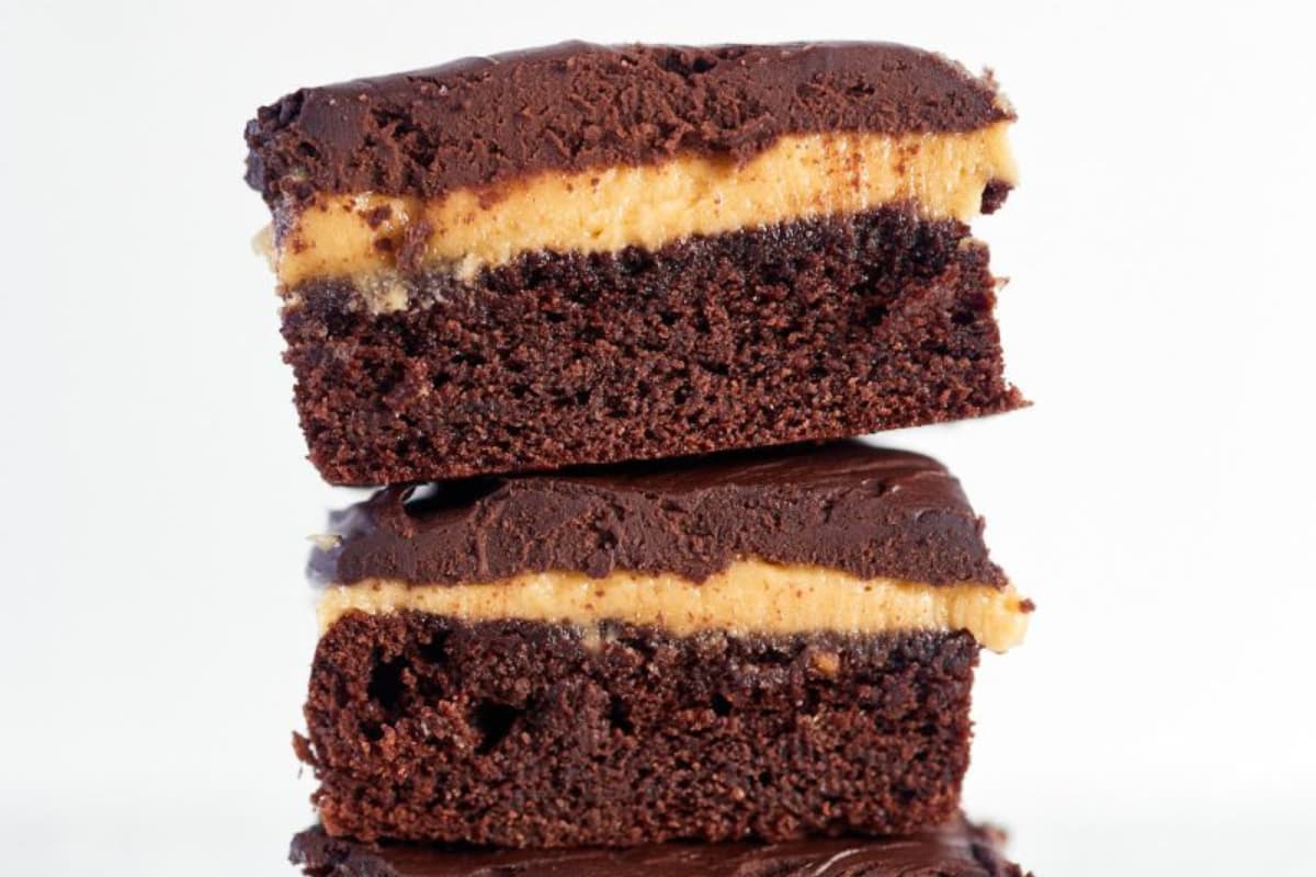 A plate of Keto Peanut Butter Brownies.