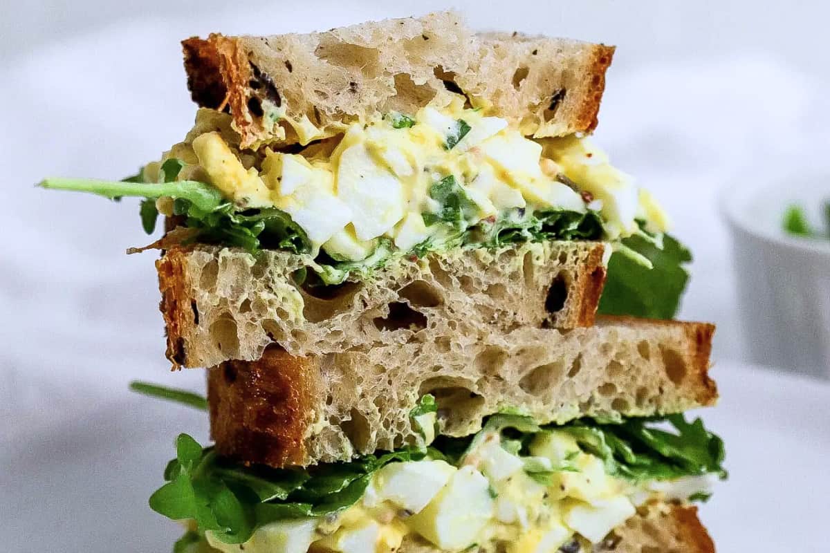 A plate of High Protein Egg Salad With Greek Yogurt.