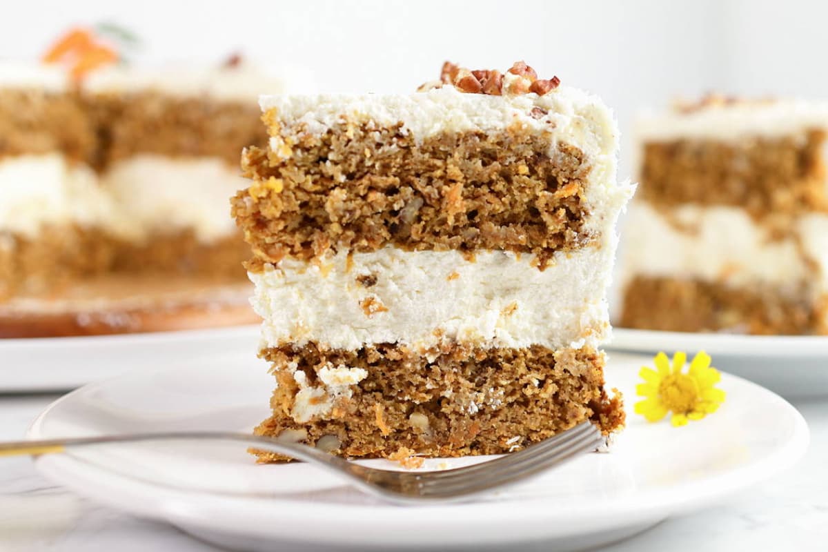 A plate of the World’s Best Keto Carrot Cake