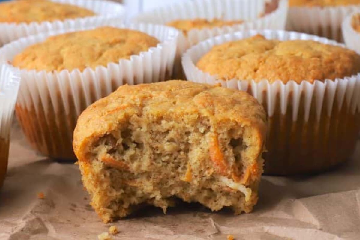 A tray of Sugar Free Carrot Cake Muffins.