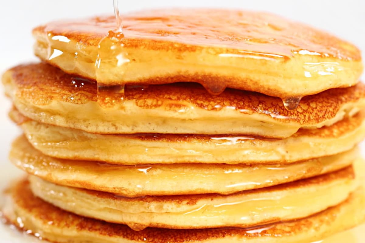 A plate of Whey Protein Pancakes.