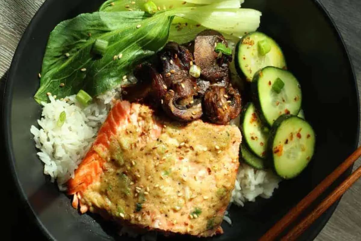 A plate of Miso Butter Salmon.