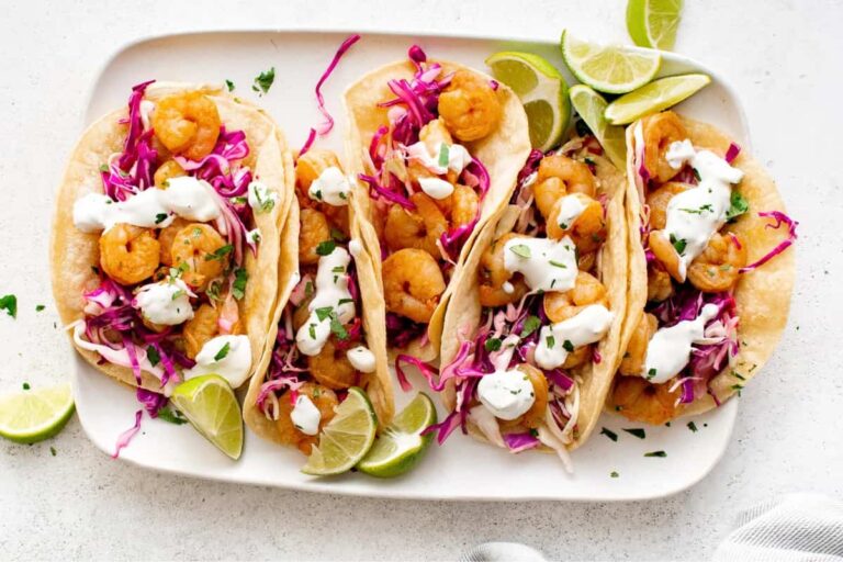 A plate of Shrimp Taco Recipe.