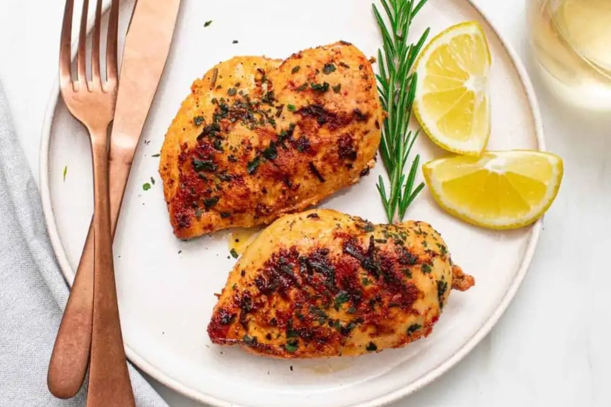 A plate of Grilled Rosemary Chicken.