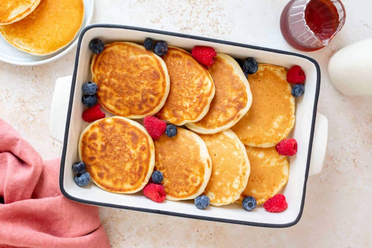 A dish of Pancakes with Protein Powder.