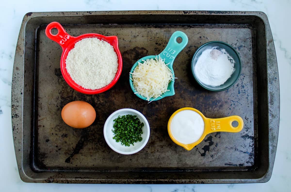 Ingredients on a tray.