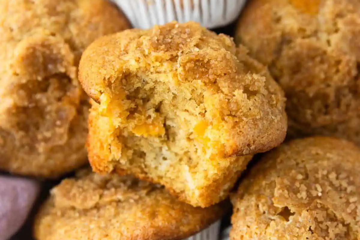A plate of Peach Muffins.