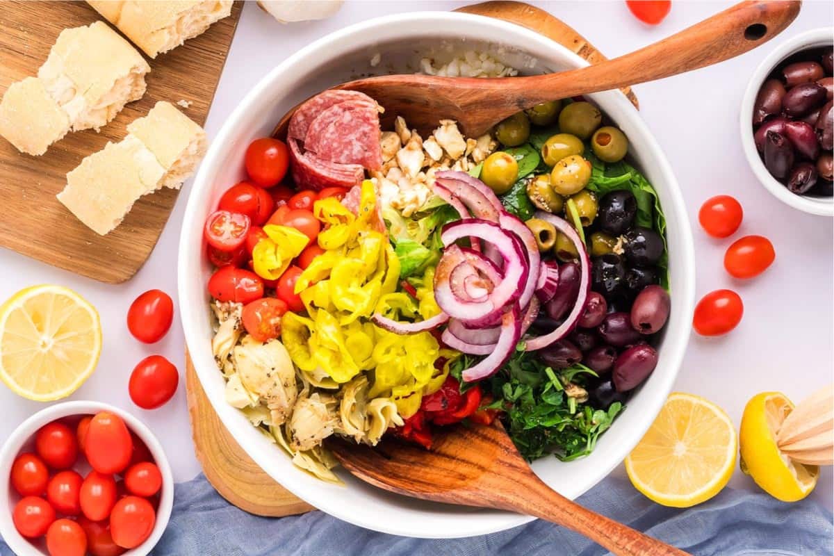 A bowl of Antipasto Salad.