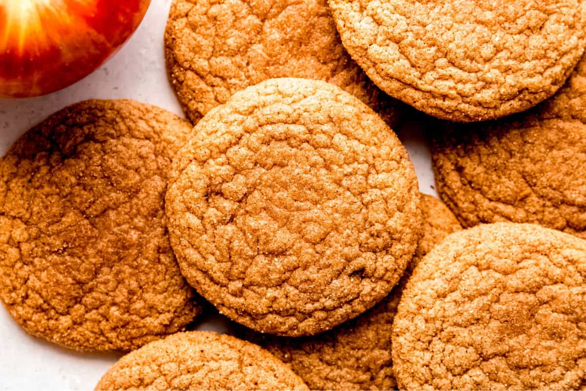 A tray of Chewy Apple Cider Cookies.