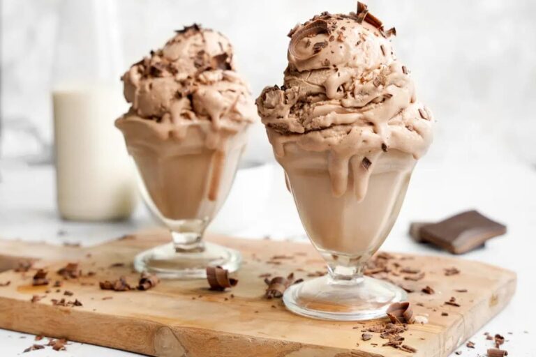 Dishes of Chocolate Protein Ice Cream.