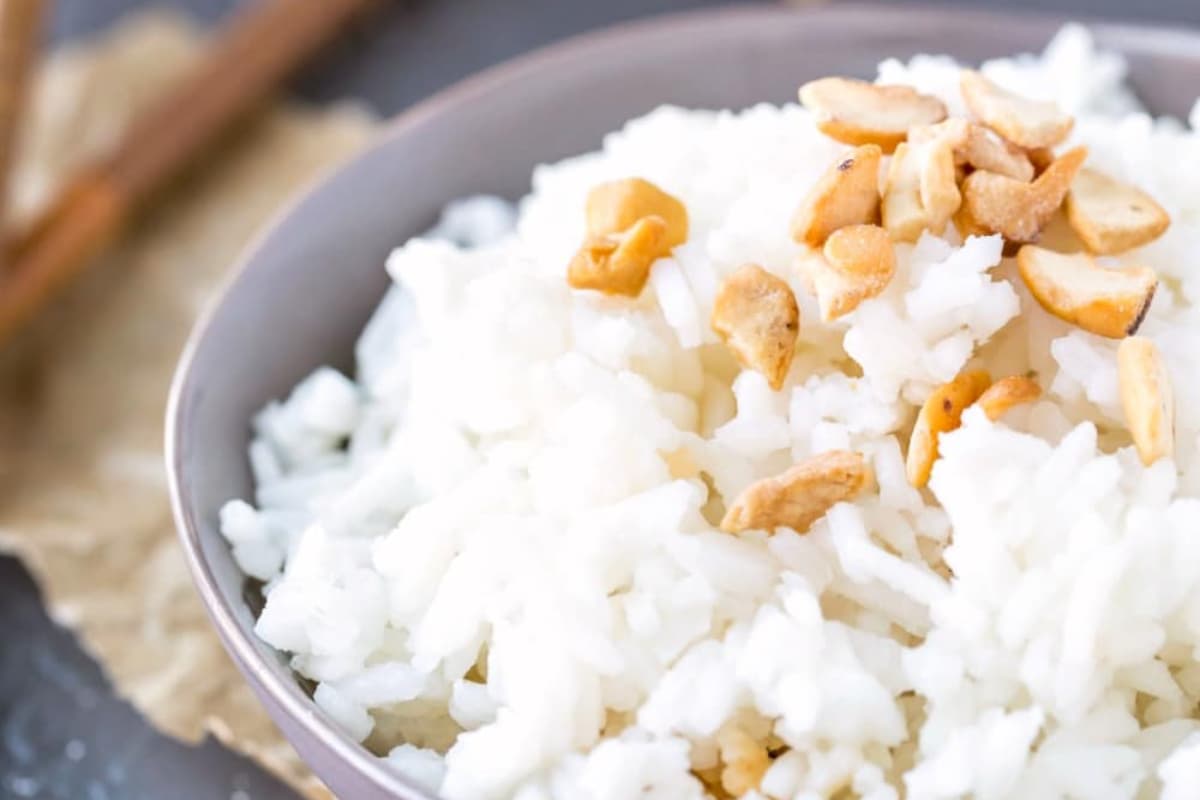 A bowl of Coconut Rice.