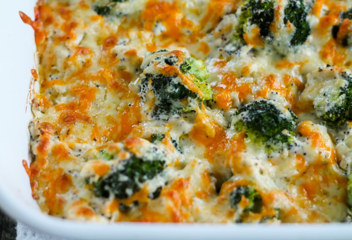 A casserole baked in a dish.