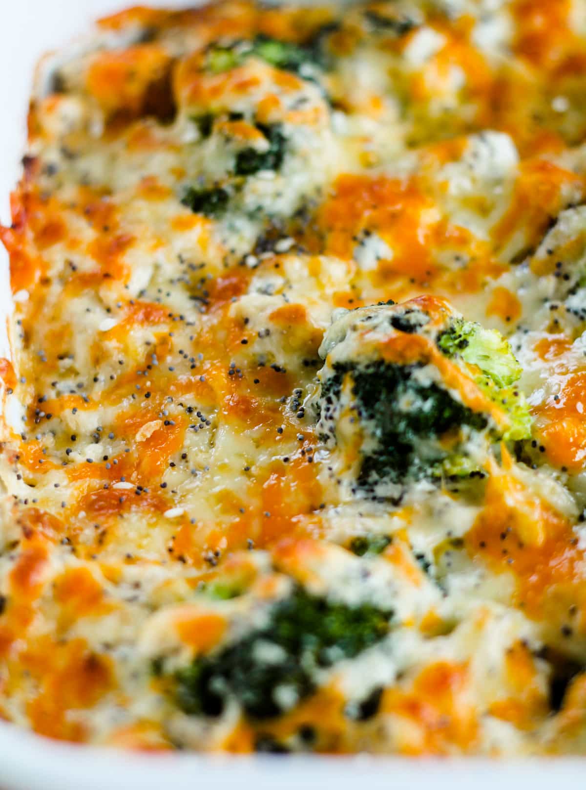 A casserole baked in a dish.