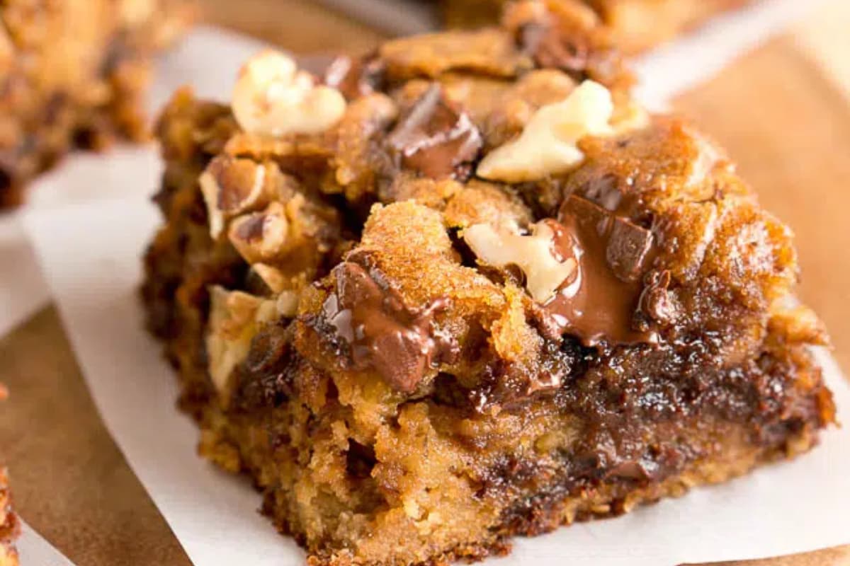 A plate of Banana Brownies.