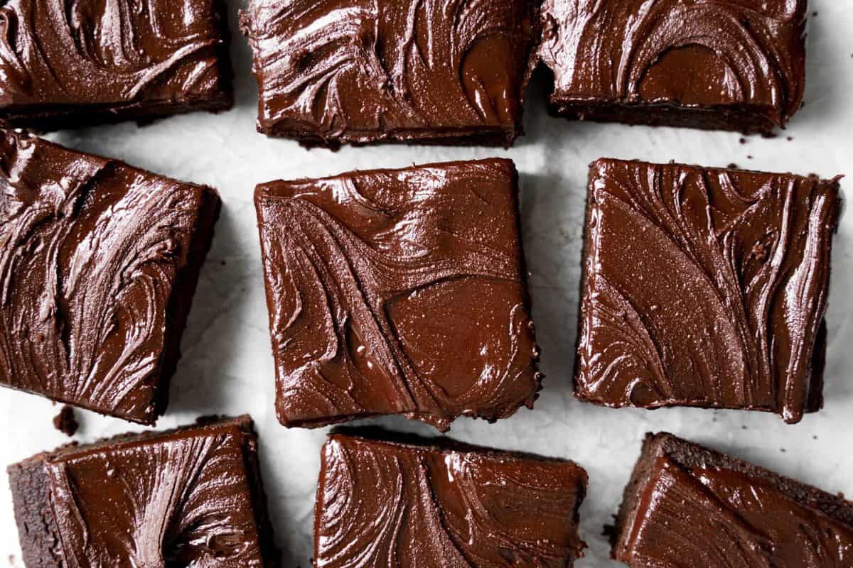 A plate of Fudgy Protein Brownies.