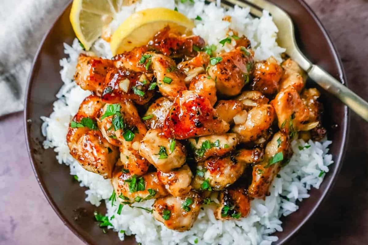 A plate of Honey Chicken.