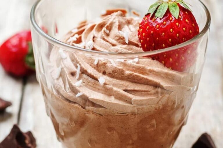 A dish of Avocado Chocolate Mousse.