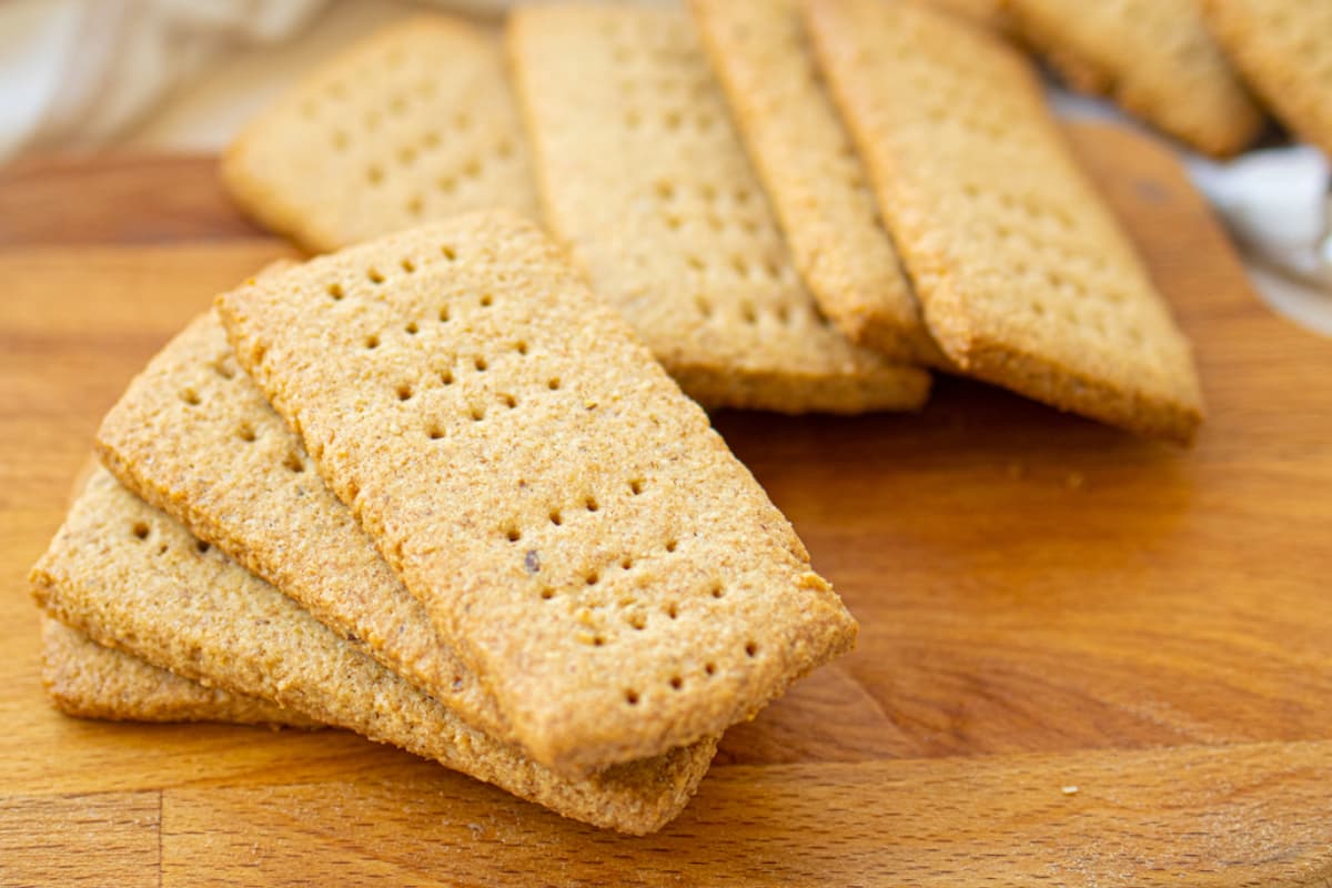A tray of Low-Carb Graham Cracker Recipe.