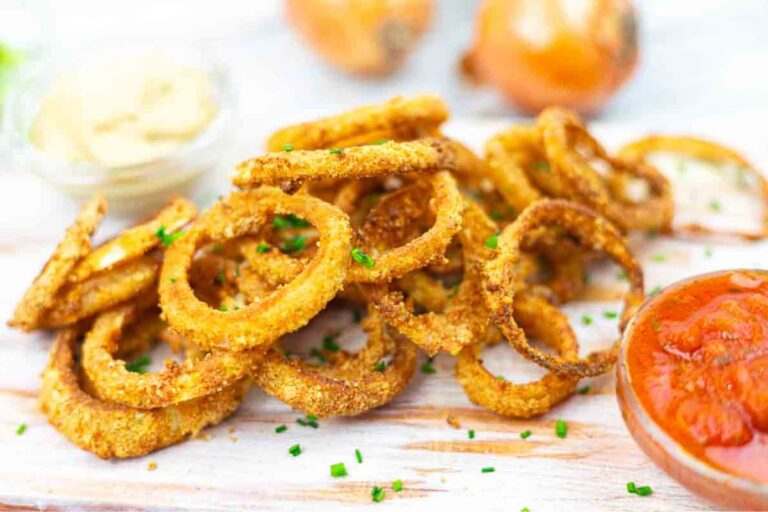 A plate of Keto Onion Rings.