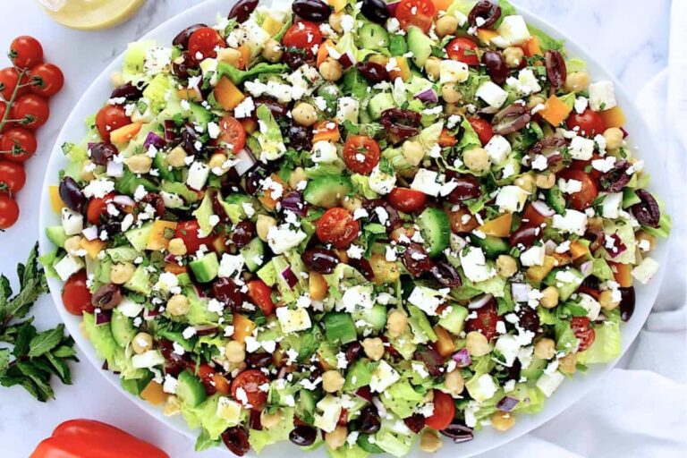 A plate of Mediterranean Chopped Salad.